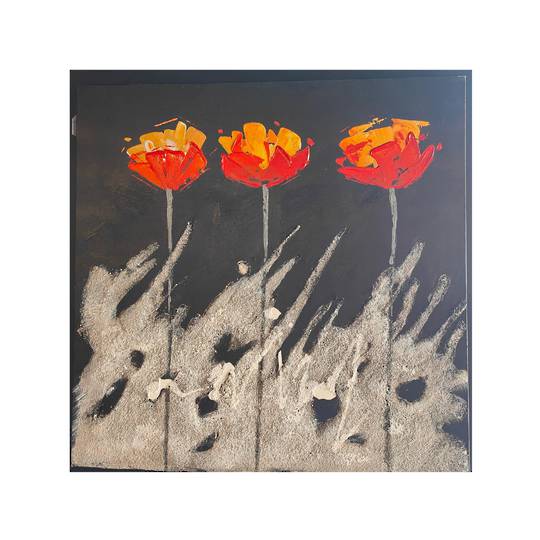 Three Orange Poppies Wall Art